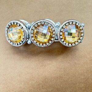 Crystal Halo Stone Bracelet Yellow Crystal